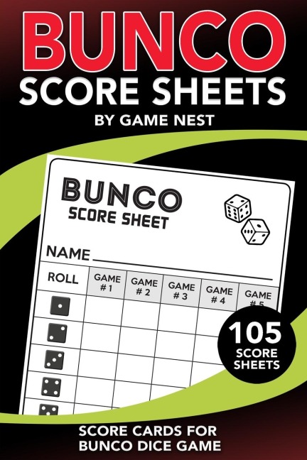 Bunco Score Sheets: 105 Score Keeping Pads | Bunco Dice Game Kit Book