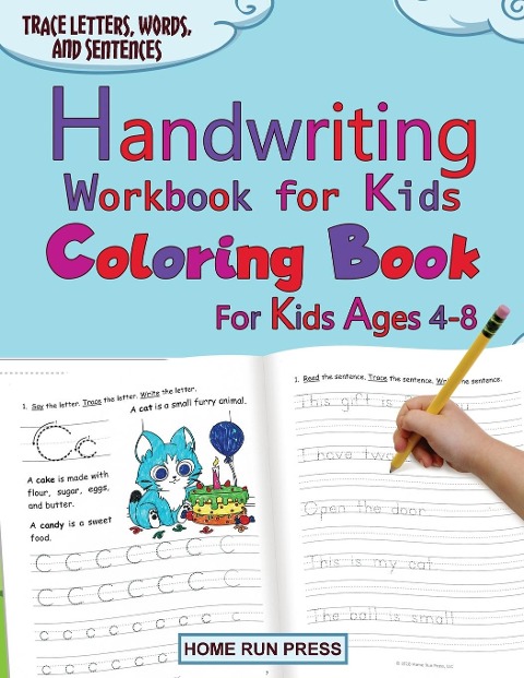 Handwriting Workbook for Kids Coloring Book for Kids Ages 4-8: Trace Letters