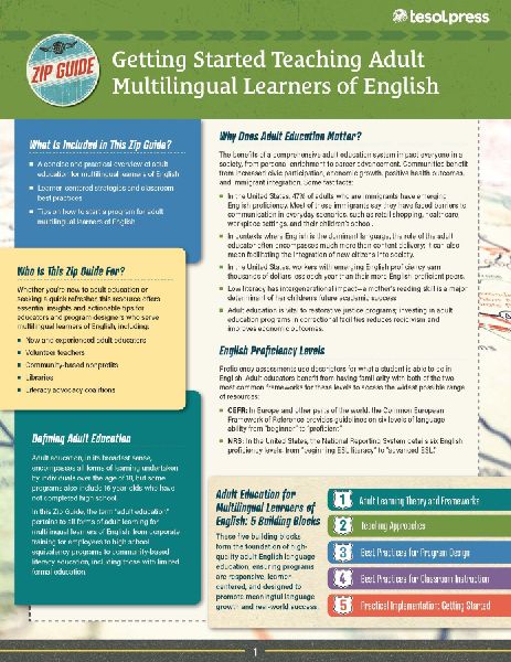 TESOL Zip Guide: Getting Started with Teaching Adult Multilingual Learners of English