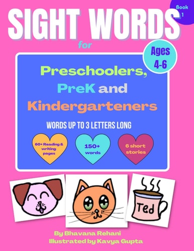 Sight Words for Preschoolers, PreK and Kindergarteners Words Up to 3 Letters