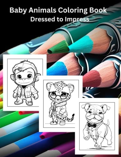 Baby Animals Coloring Book Dressed to Impress