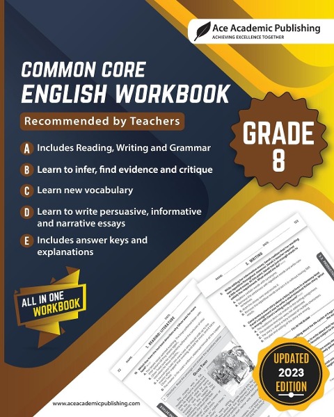 Common Core English Workbook: Grade 8