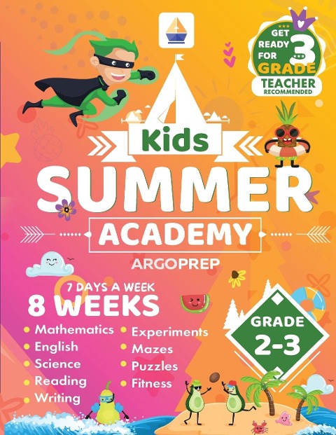 Kids Summer Academy by ArgoPrep - Grades 2-3: 8 Weeks of Math, Reading, Science, Logic, and Fitness | Online Access Included | Prevent Summer Learning Loss