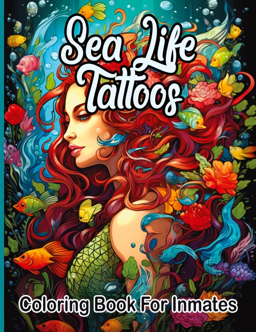 Sea Life Tattoos coloring book for inmates