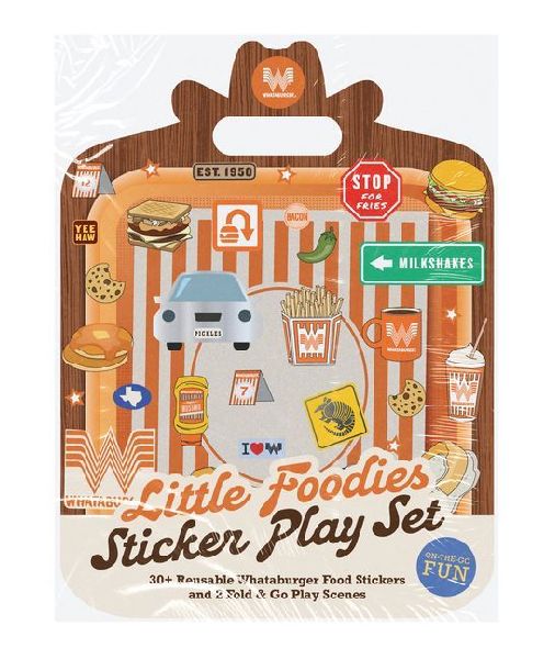 Little Foodies Reusable Sticker Play Set: 30+ Reusable Whataburger Food Stickers and 2 Fold-Out Play & Go Scenes