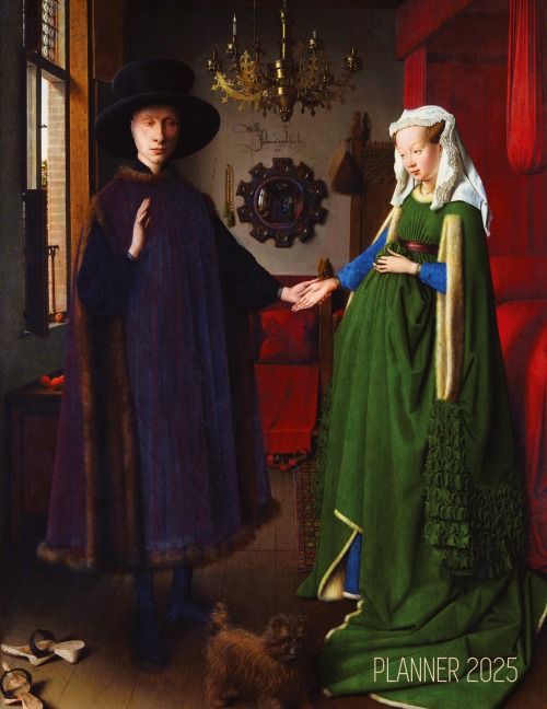 Arnolfini Portrait Art Planner 2025: Jan van Eyck Organizer | Calendar Year January-December 2025 (12 Months) | Northern Renaissance Painting