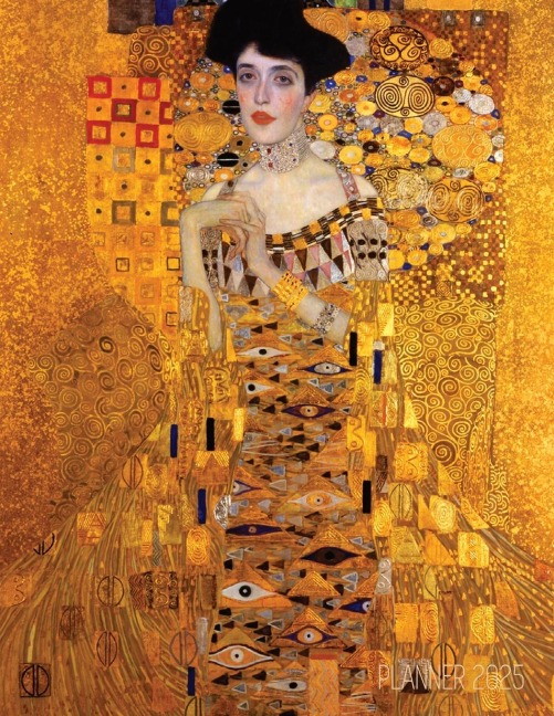 Gustav Klimt Monthly Planner 2025: Portrait of Adele Bloch-Bauer I | Gold Art Nouveau Year Agenda: January-December (12 Months)