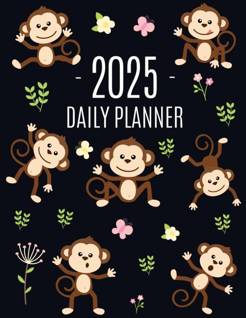 Monkey Planner 2025: Cute Year Organizer with Adorable Apes | For an Easy Overview of All Your Appointments! | Jungle Animal Scheduler: January-December (12 Months)