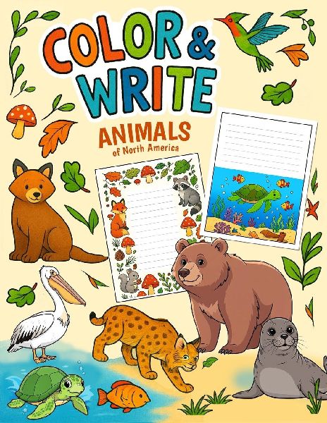 Color & Write: Animals of North America