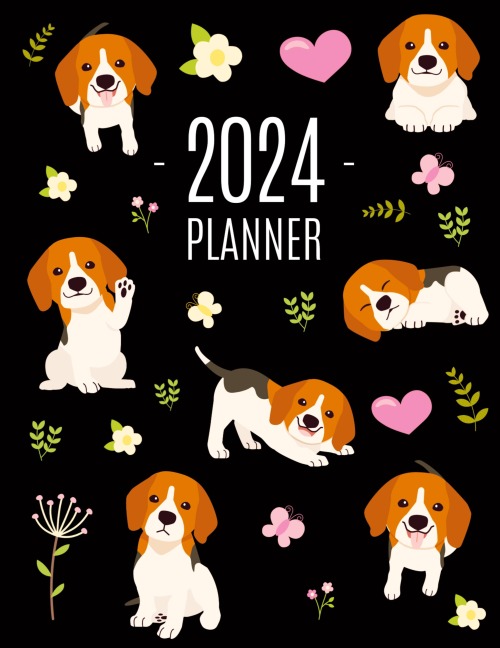 Beagle Planner 2024: Cute Daily Organizer (12 Months) | Pretty Scheduler With Friendly Pooch