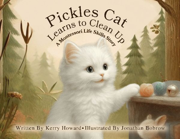 Pickles Cat Learns to Clean Up