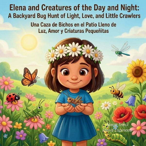 Elena and Creatures of the Day and Night - a Backyard Bug Hunt of Light, Love, and Little Crawlers: Una Caza de Bichos en el Patio Lleno de Luz, Amor y Criaturas Pequeñitas