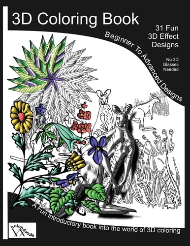 3D Coloring Book 3D-Shaded Coloring Pages. No Glasses Needed.