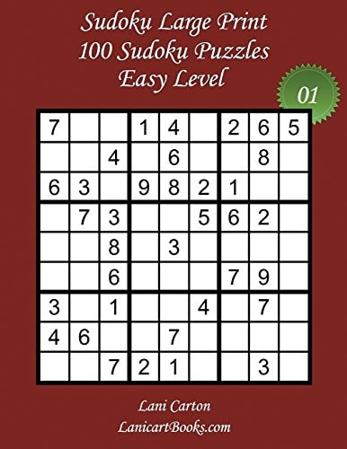 Sudoku Large Print - Easy Level - N°1 100 Easy Sudoku Puzzles - Puzzle Big Size (8.3"x8.3") and Large Print (36 Points)