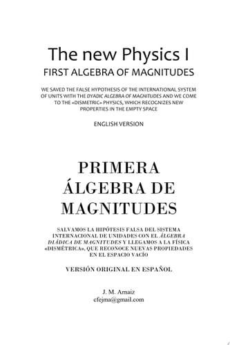 Primera álgebra de magnitudes La nueva Física
