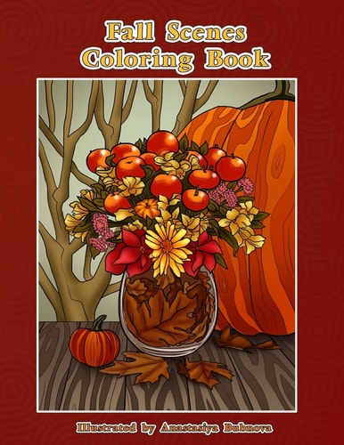 Fall Scenes Coloring Book Autumn Scenes To Color And Enjoy