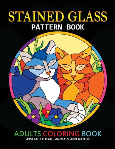 Adults Coloring Book Stained Glass Pattern Book