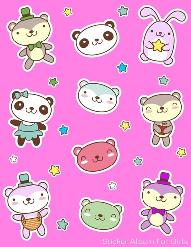 Sticker Album For Girls 100 Plus Pages For PERMANENT Sticker Collection, Activity Book For Girls, Pink - 8.5 by 11