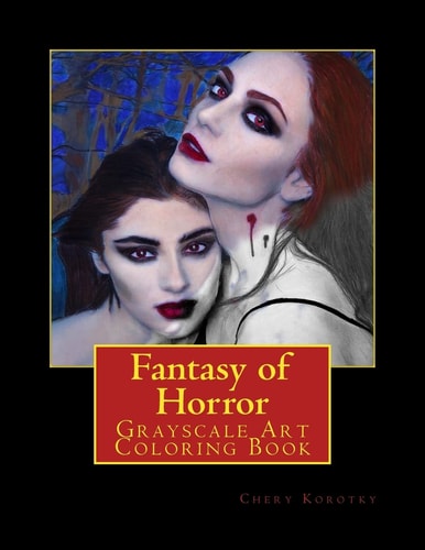 Fantasy of Horror Grayscale Art Coloring Book