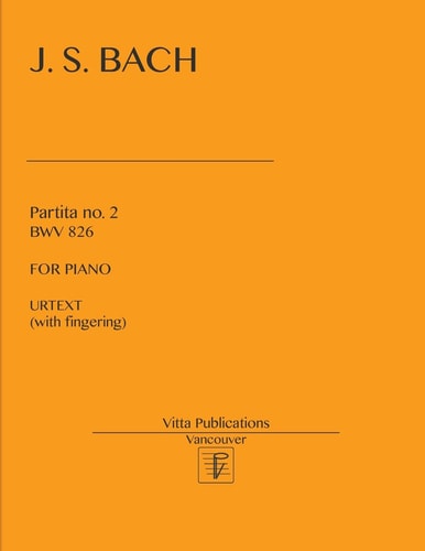 Partita No. 2 BWV 826 Urtext (with Fingering)