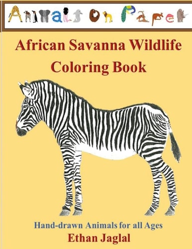 African Savanna Wildlife Coloring Book Hand-Drawn Animals for All Ages