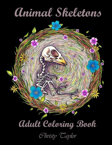 Animal Skeletons Adult Coloring Book