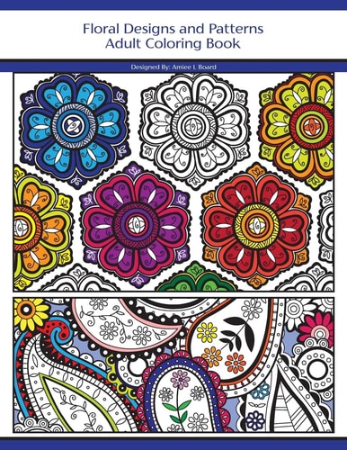 Floral Designs And Patterns Adult Coloring Book