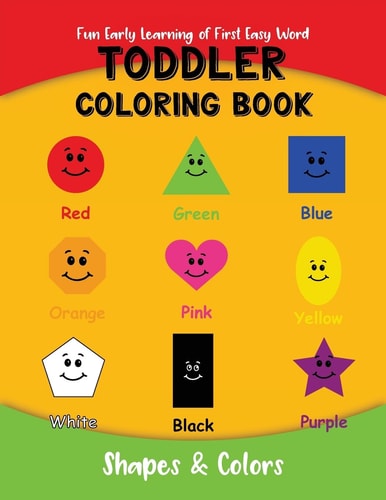 Toddler Coloring Book Fun Early Learning of First Easy Words