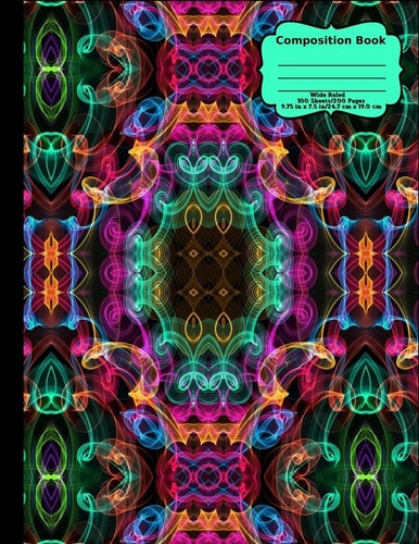 Abstract Curly Cues Composition Notebook, Wide Ruled, 100 Sheets/200 Pages, 8. 5