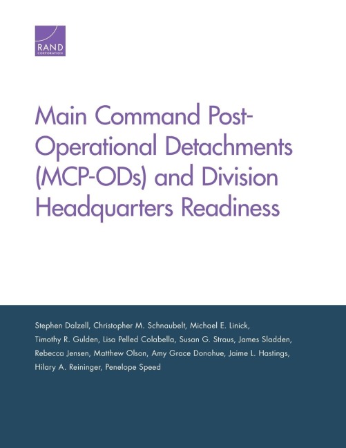 Main Command Post-Operational Detachments (McP-Ods) and Division Headquarters Readiness