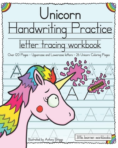 Unicorn Handwriting Practice Letter Tracing Workbook