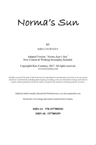 Norma's Sun Feature Narrative Screenplay Included !!