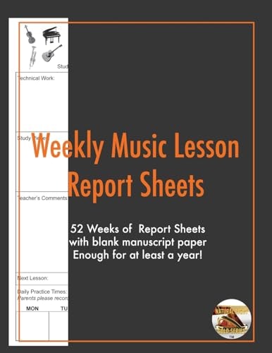 Weekly Music Lesson Report Sheets Essential Lesson Aid