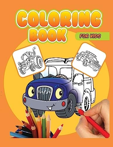 Coloring Book For Kids Vihicle Coloring Books, Car Planes for Kids, Activity Pages for Preschooler