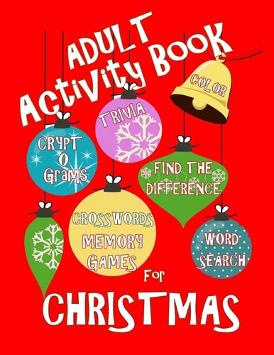 Adult Activity Book Christmas Activity Book for Adults Large Print Christmas Word Search Cryptograms Crosswords Trivia Quiz and More