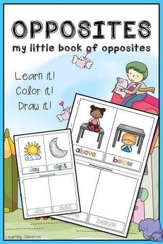 Opposites My Little Book of Opposites (workbook, Coloring Book, Activity Book, Cut Cards and Play, Drawing Book)