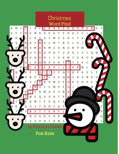 Christmas Word Find 25 Puzzles Game For Kids Holiday Word Search Puzzles(Puzzle Books for Kids)