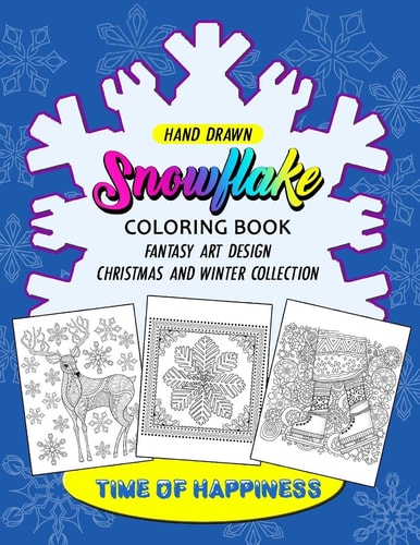 SnowFlake Coloring Book Happy Merry Christmas Design for Adults