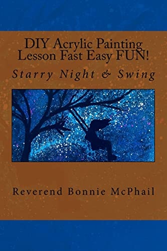 DIY Acrylic Painting Lesson Fast Easy FUN! Starry Night and Swing