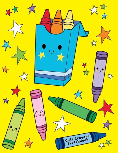 Cute Crayons Sketchbook Jumbo Drawing Pad For Sketching, Doodling And Coloring