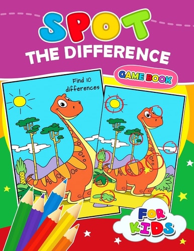 Spot The Difference Game Book for Kids Coloring Puzzles Activity Book for Boy, Girls, Kids Ages 2-4,3-5,4-8