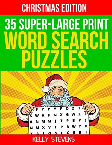 35 Super Large-Print Word Search Puzzles (Christmas Edition) Full Page Word Lists, Puzzles and Solutions