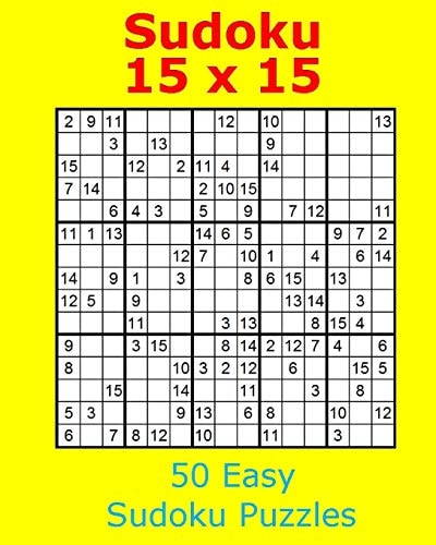 Sudoku 15 X 15 50 Easy Sudoku Puzzles