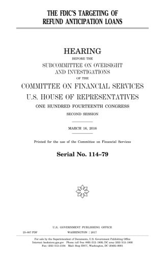 The FDIC's Targeting of Refund Anticipation Loans