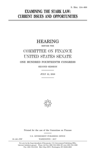 Examining the Stark Law Current Issues and Opportunities