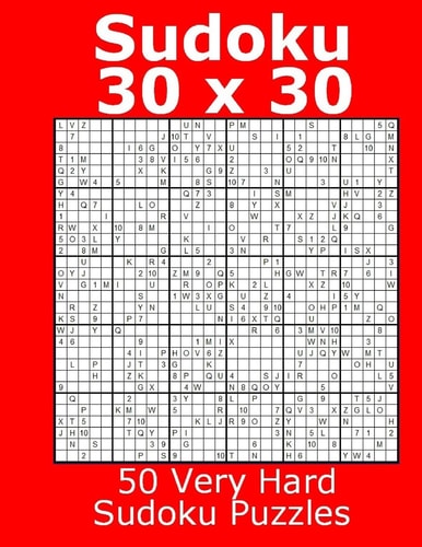 Sudoku 30 X 30 50 Very Hard Sudoku Puzzles
