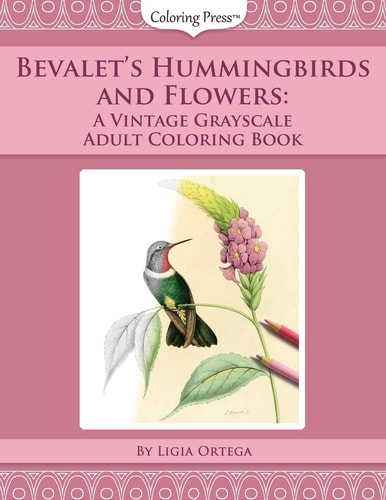 Bevalet's Hummingbirds and Flowers A Vintage Grayscale Adult Coloring Book