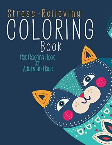 Stress-Relieving Coloring Book Cat Coloring Book for Adults and Kids
