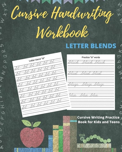 Cursive Handwriting Workbook Letter Blends Cursive Writing Practice Book for Kids and Teens