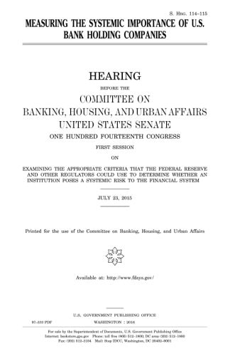 Measuring the Systemic Importance of U. S. Bank Holding Companies